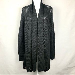 Eileen Fisher Charcoal Open Weave Cardigan